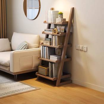 Solid wood bookshelves floor-standing children's simple vertical multi-layer bookcases for home living room wall storage cabinet side cabinet