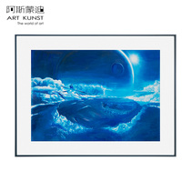 Asmondi Bai Chenyus original watercolor painting Outer Space Planet 4 entrance decoration hanging painting art