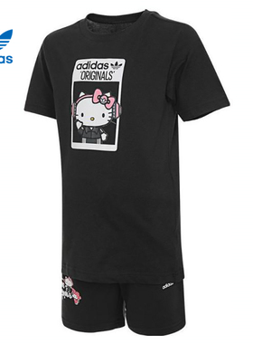 adidasoriginals阿迪女小童短袖针织运动套服IR9753