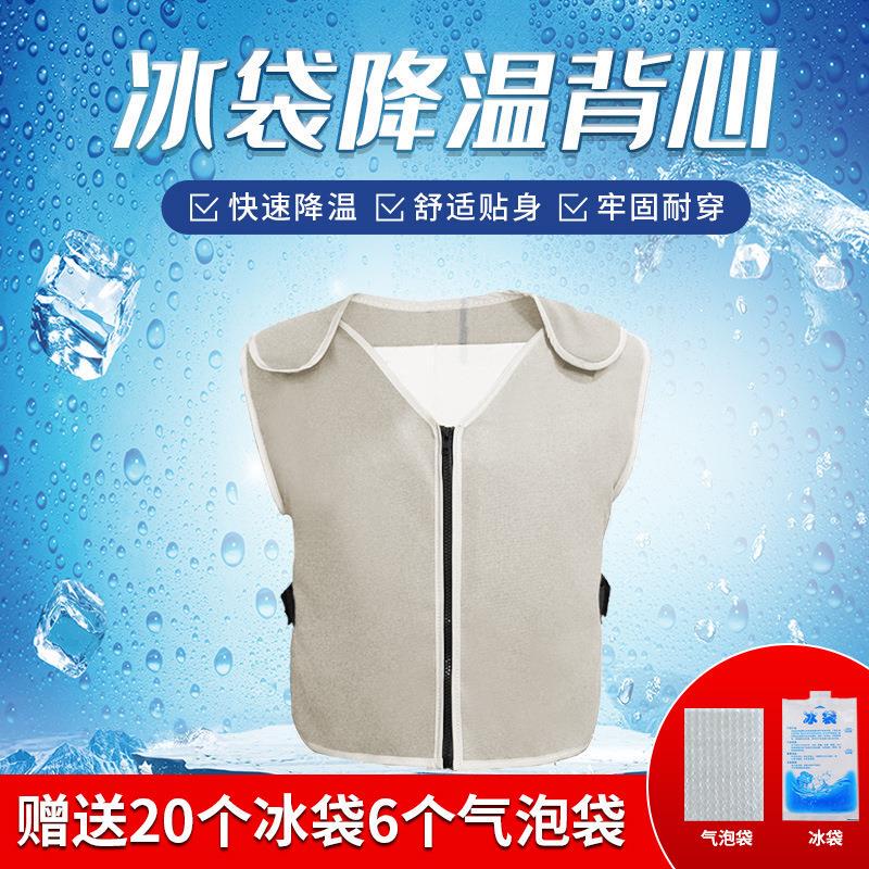 In-Stock Summer Cooling Vest, Large Size, Ice-Cooled Clothing, Cooling Artifact, Heatstroke Prevention, Ice Pack Cooling Vest, Air-Conditioned and Refreshing