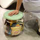 Transparent storage stool storage stool can sit plush toy doll storage box storage bucket multifunction