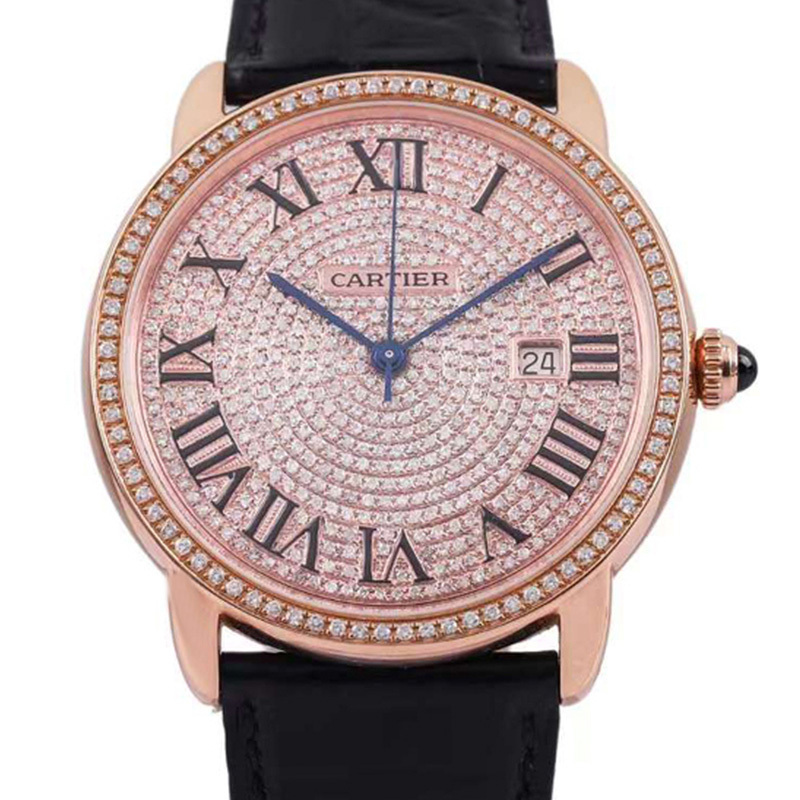 98% New Cartier London Solo Series Star-Studded Diamond-Encrusted Automatic Mechanical Watch for Men Genuine W6701009