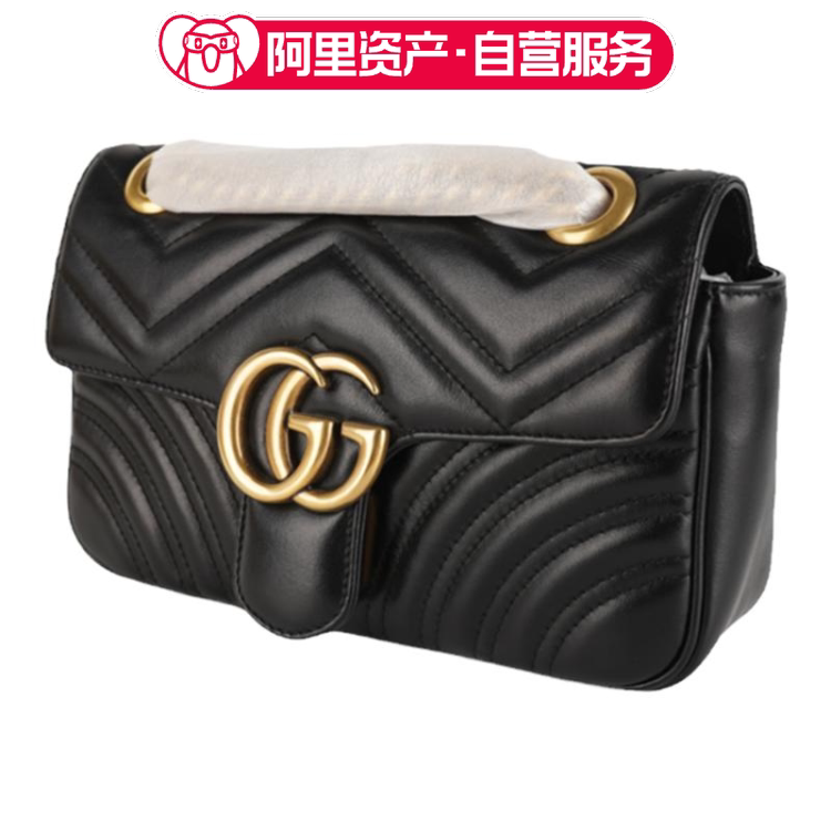 9.9 New Gucci Gg Marmont22 Series Cowhide Chain Shoulder Bag Crossbody Black Women's Bag 9.9 New Gucci Gg Marmont22 Series Cowhide Chain Shoulder Bag Crossbody Black Women's Bag