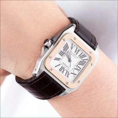 9.8 New Cartier Watch Men's Watch Santos W20107X7 Automatic Mechanical Stainless Steel Rose Gold Genuine