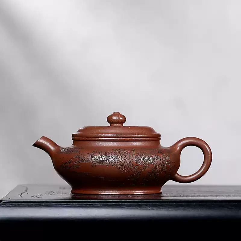 大彬虚扁紫砂壶200cc 宜兴国工紫砂茶壶杨老师手工紫砂壶-Taobao-Tmall