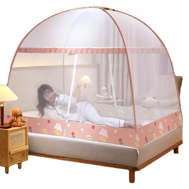Installable and Washable Fan Mosquito Net 135 Princess Style Bed Cover Yurt Outdoor 1.0m Moisture-Proof Mosquito Net with Double Doors