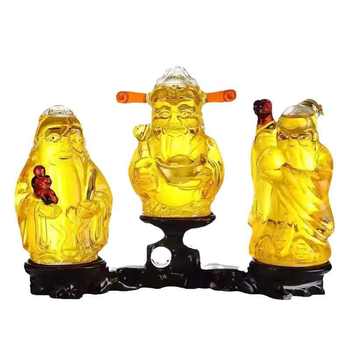 New fu lu shou wine bottle household glass bubble wine bottle art ornament gift seal wine bottle transparent bubble wine bottle