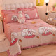 Thickened cartoon milk velvet bed cover single piece children boys and girls ruffle lace cotton bed sheet plus velvet to keep warm in winter