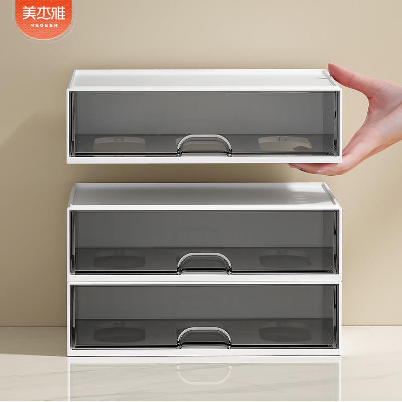 Storage Box Desktop Drawer Transparent Stackable Organizer for Planners Office Desk Organizer Acrylic