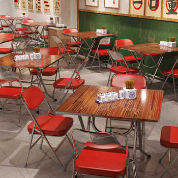 Retro dining tables and chairs hong kong style food stall fast food restaurant dining tables and chairs combination internet celebrity barbecue snack shop commercial dining tables