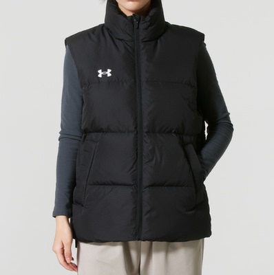 安德玛男女同款秋冬休闲保暖上衣健身运动羽绒马甲25600803