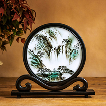 Official kiln old porcelain landscape plate series 1960s official kiln porcelain Hongjiang big ball mud hand-painted porcelain plate antique ornaments with bracket