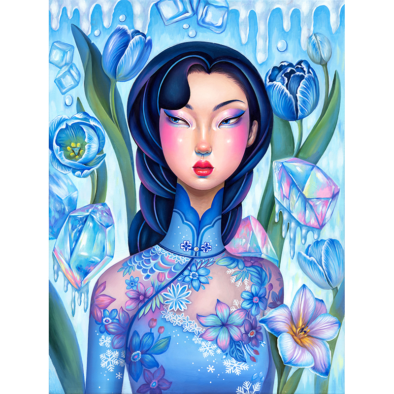 (Bottom Price Picks Up) Sierra Guochao artist Xizzi (Snow Queen) sign an edition limited edition painting