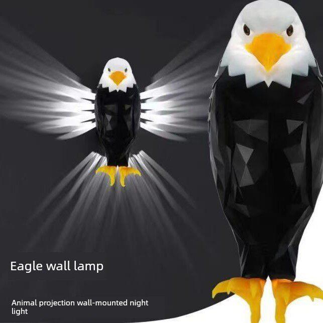 Led Light Atmosphere Holiday Decoration Wall Lamp Wall Hanging Lamp Eagle Lamp Owl Lamp Animal Projection 3D Printing Night Light