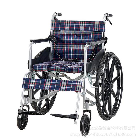 Soft Seat Wheelchair with Commode for Elderly Travel, Foldable Lightweight Leisure Wheelchair for Disabled People