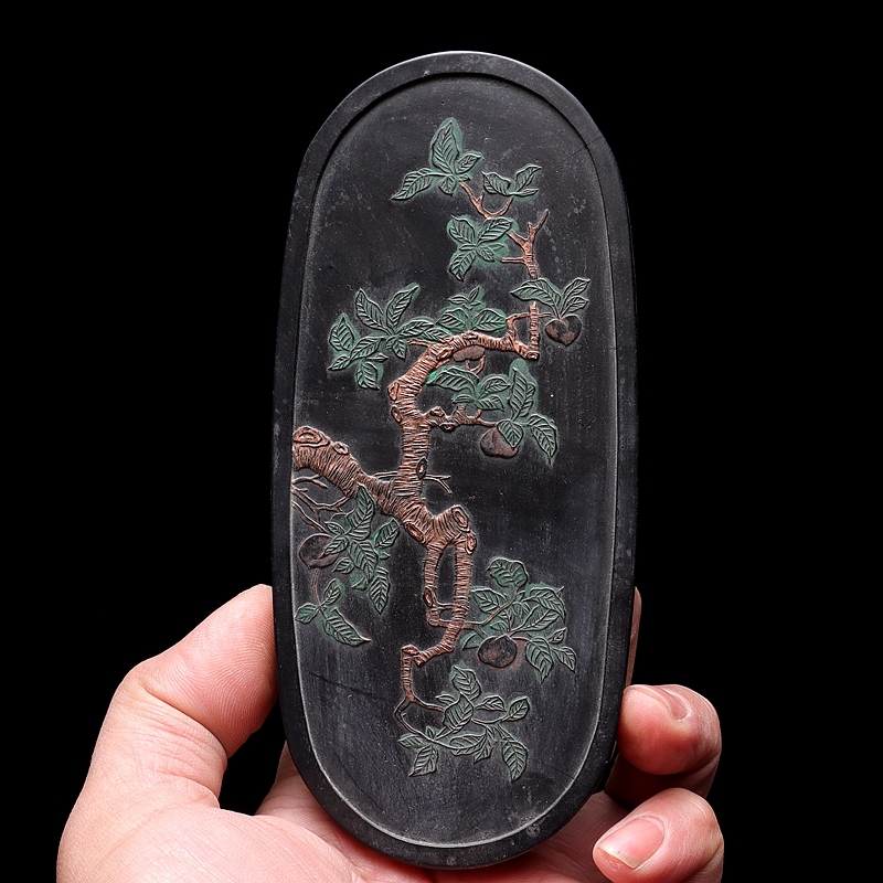 Imitation marked with plum non-heritage traditional ancient method fine pine smoke ink block 200g 6-year-old ink retro ink ingot project victory works