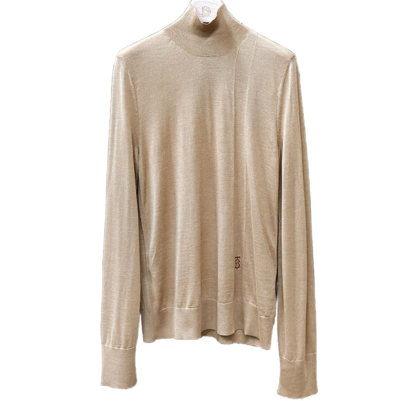 99% New and Unused Burberry Khaki Wool Turtleneck Knit Sweater Autumn and Winter Women's Clothing