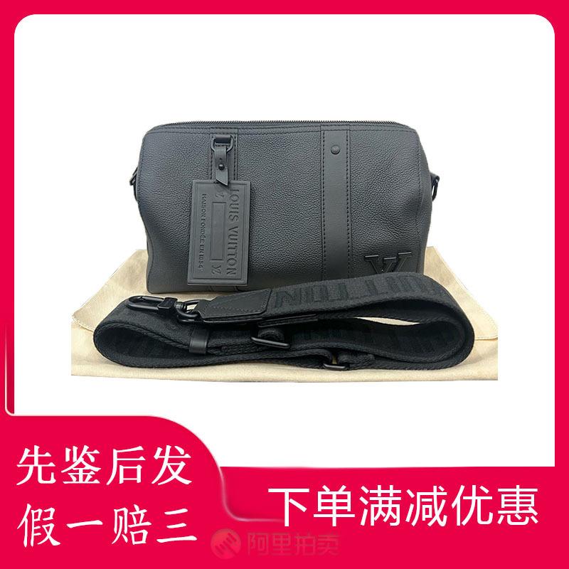 [99 New] Lv Louis Vuitton Keepall20 Black Full Leather Travel Bag Shoulder Crossbody Handbag Women's Bag