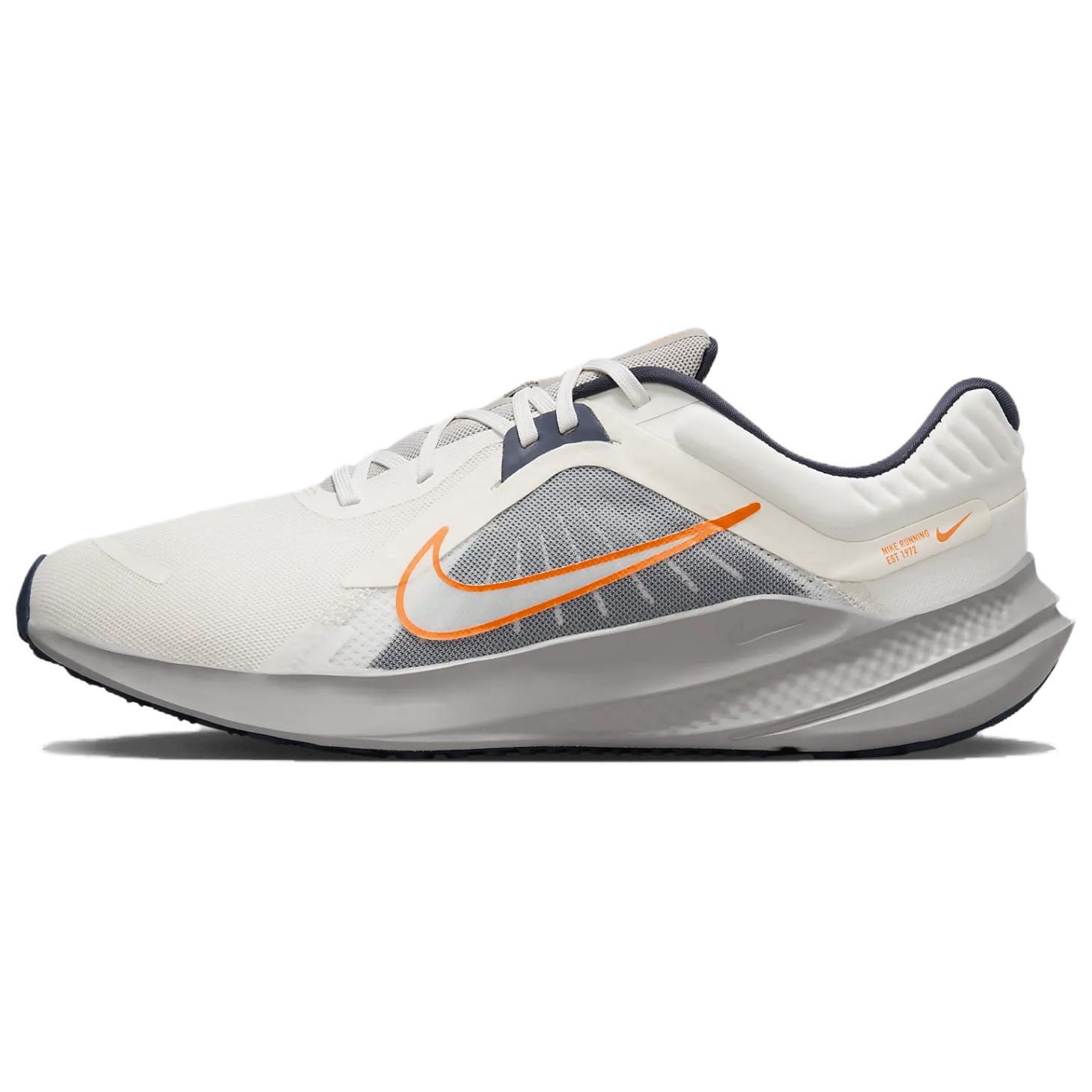 Nike Quest 5 舒适减震防滑 低帮跑步鞋 男款 浅灰色