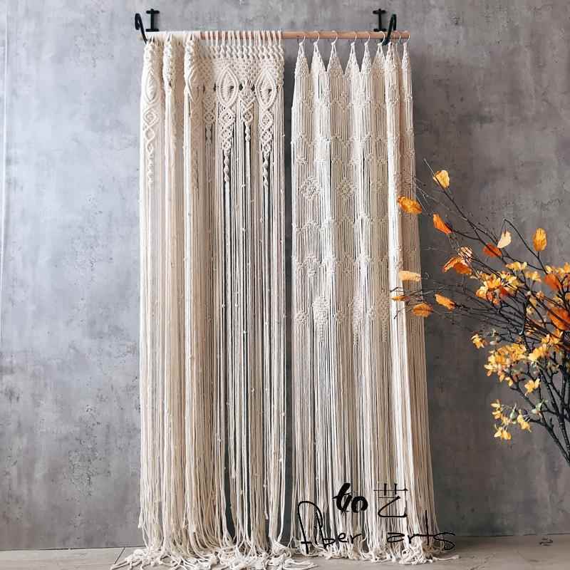 No-Drill Nordic Woven Light-Blocking Tassel Partition Curtain, Sliding Curtain, Entryway Curtain, Half Curtain, Door Curtain G3Lxsi No-Drill Nordic Woven Light-Blocking Tassel Partition Curtain, Sliding Curtain, Entryway Curtain, Half Curtain, Door Curtain G3Lxsi