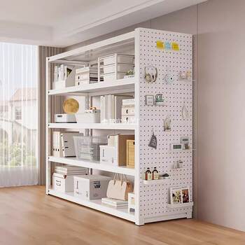 Household shelf storage rack floor-standing multi-layer bookshelves hole board storage debris express storage rack supermarket display rack