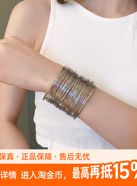 kaitin jewelry欧美夸张铁线宽开口手镯女款合金小众设计配饰