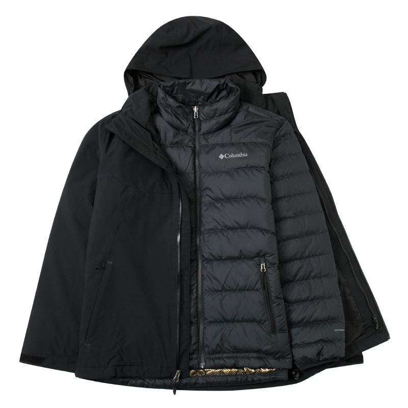 Columbia哥伦比亚户外男子金点热能防水700蓬羽绒三合一冲锋衣
