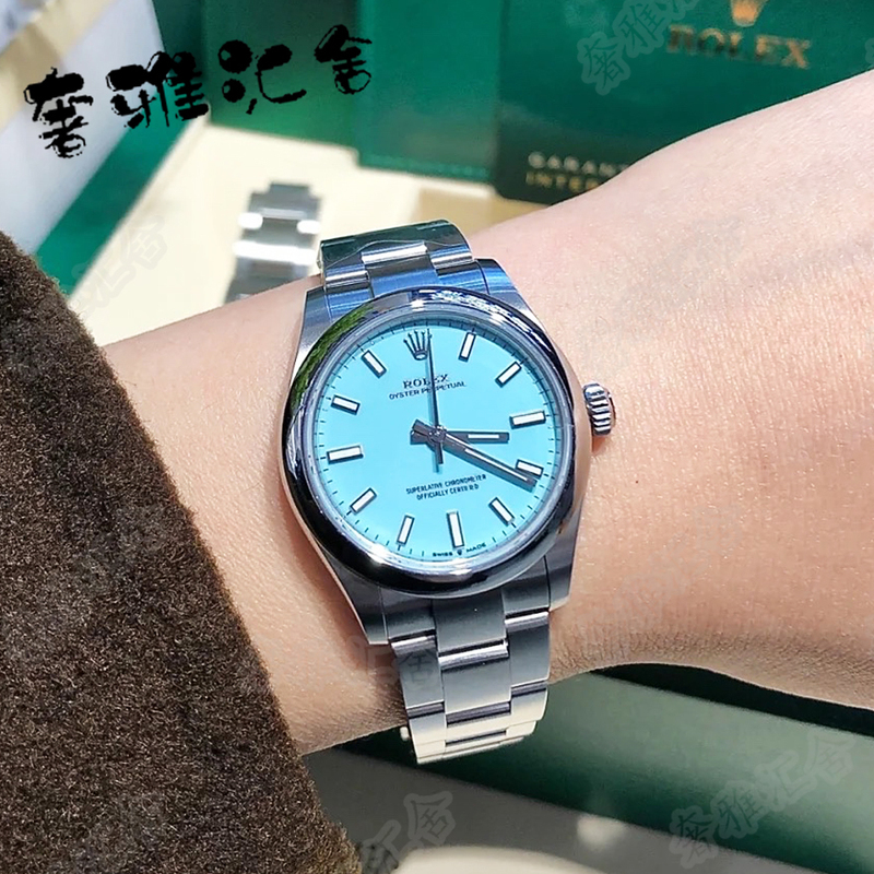 Flash Sale Price for a Complete Set of Rolex Watches for Women, 31mm Oyster Perpetual Automatic Mechanical Watch M277200 Tiffany Blue