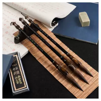 Refined wolf brush, large, medium and small, three Xiyanzhai high-end Wenfang handmade calligraphy brush, high-end gift