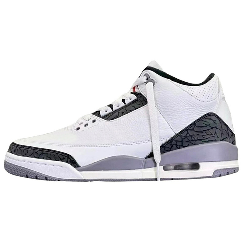耐克乔丹 Jordan Air Jordan 3  男款中帮篮球鞋  白灰CT8532-106