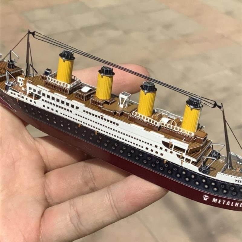 All-Metal Stainless Steel DIY Assembly Model 3D Glue-Free Stereo Puzzle Colorful Titanic Model Gift