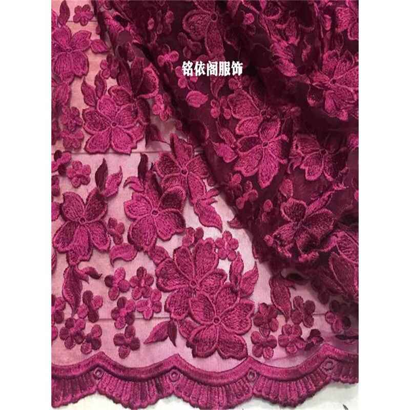 New High-End Water-Soluble Lace Mesh Embroidered Floral Fabric for Qipao Dresses, Mother's Wear, and New Chinese-Style Soft Fabrics