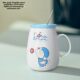 Sanfan blue fat ceramic mug with lid spoon creative personality cute jingle cat big