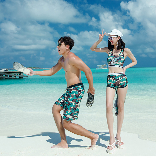 Bộ đồ bơi đi biển đi biển nữ bikini ba mảnh quần nam đi biển bên bờ biển thể thao spa - Vài đồ bơi 	đồ đi biển đôi nữ