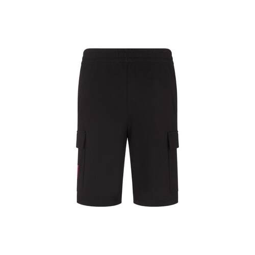 EMPORIO ARMANI/阿玛尼 SS23 EA7系列字母刺绣直筒短裤男款黑色 - 图0