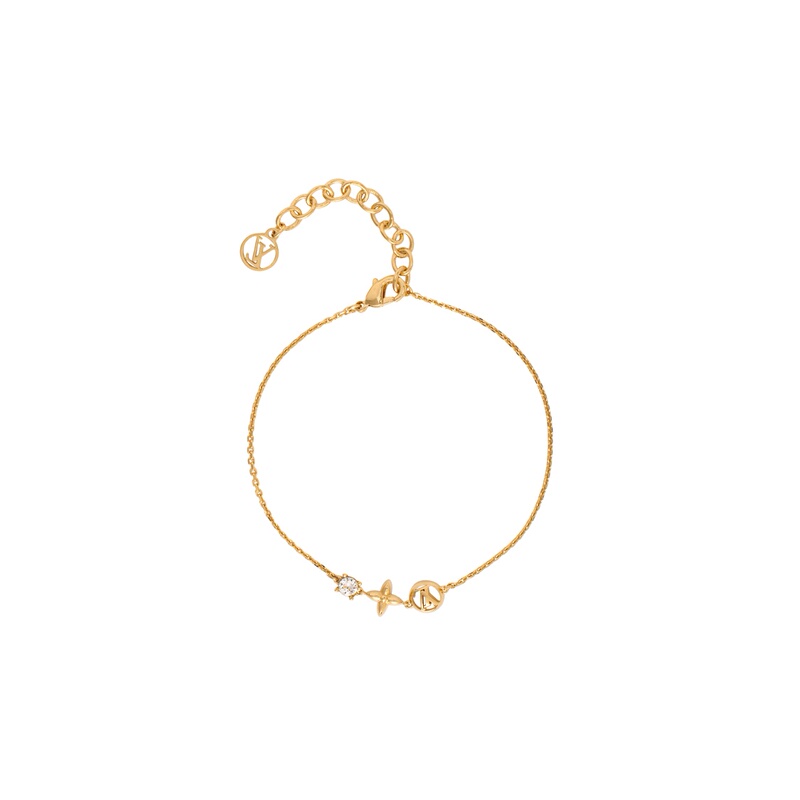 Louis Vuitton Petit Louis Floral Metal Bracelet for Women in Gold Color