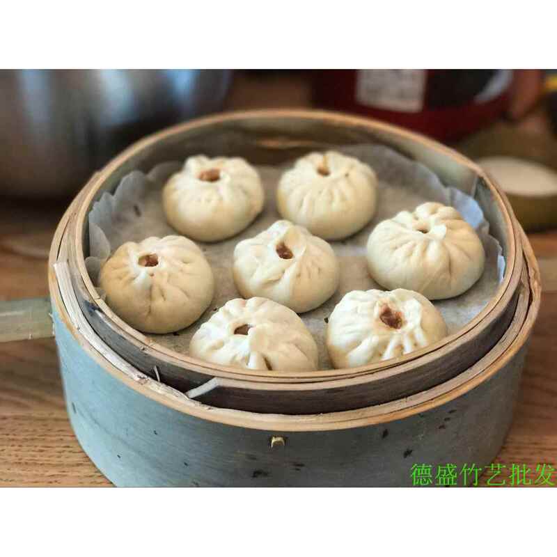 Purely Handmade, Glue-Free, Full Bamboo Skin, Hotel-Style Country-Style Deepened Steamer Basket for Small Dumplings, Suitable for Home Use and Hotels