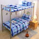 Dormitory blue and white grid three-piece set student military training bedding single quilt cover bed sheet top and bottom bunk blue stripes 3