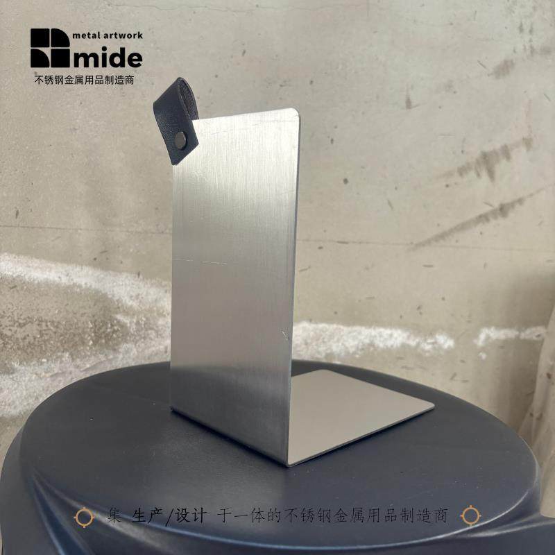 Mide Stainless Steel Bookends Record Magazine Storage File Rack Student Desk Divider Creative Metal Soft Decoration