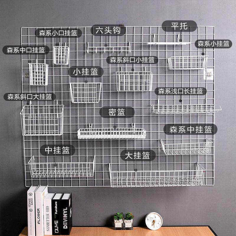 ワイヤーメッシュ収納ラック、吊り下げバスケット、トレイ、インスタントラーメン棚、ワイヤーメッシュ鉄製フォトウォール収納バスケット、スーパーマーケット収納バスケット