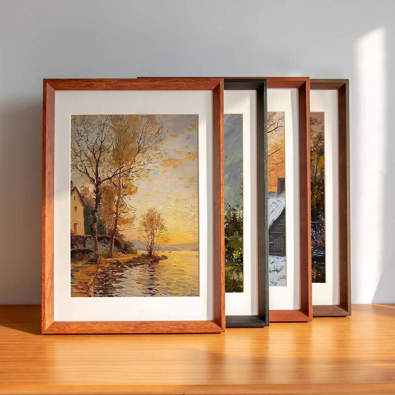 Solid Wood 6inch 8inch Rectangular Picture Frame for Calligraphy and Painting, Large Size Wall-Mounted Frame Solid Wood 6inch 8inch Rectangular Picture Frame for Calligraphy and Painting, Large Size Wall-Mounted Frame