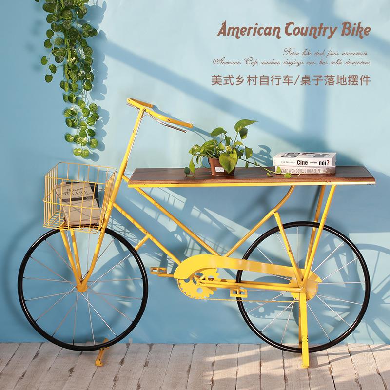 Vintage Bicycle Window Display Shop Cafe Decoration Ornaments Table Bar Display Items Table Floor-Standing Colorful American Style