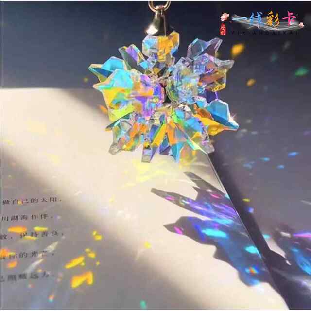 Creative streamer snowflake crystal sun catcher three-dimensional prism creative colorful pendant couple gift desktop decoration