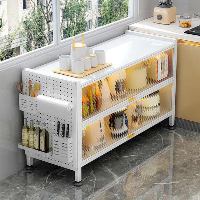 Kitchen storage rack floor-mounted multi-layer dustproof storage cabinet household multi-function cupboard dining side cabinet cabinet storage cabinet