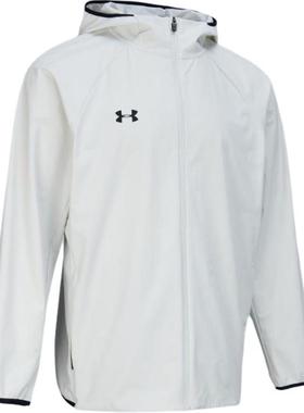 Under Armour 纯色休闲运动连帽透气长袖夹克外套 男女同款 灰色