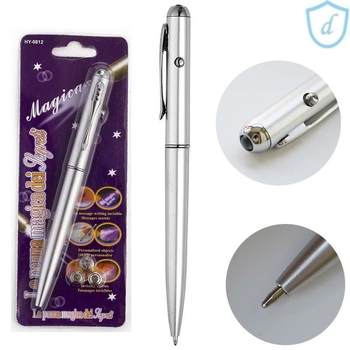 Magic Invisible Marker Pen Invisible Writing Pen Colorless Fluorescent Marker Pen with Ultraviolet Light