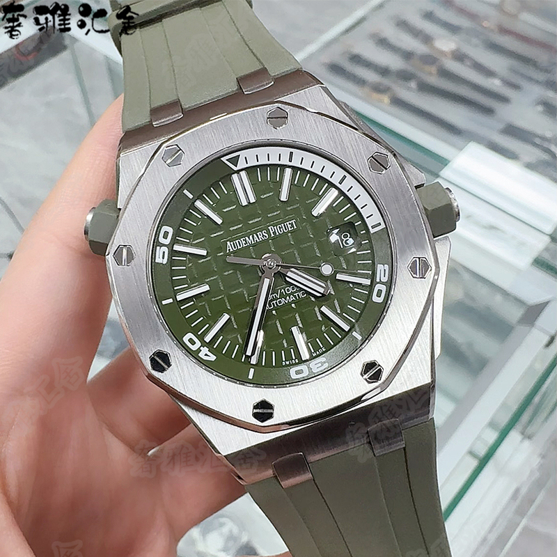 Fixed Price Avocado Green 42mm Audemars Piguet Men's Royal Oak Offshore Automatic Mechanical 15710St Diving Watch