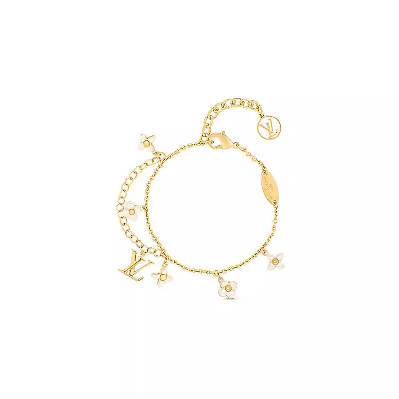 9.9 New Louis Vuitton/Louis Vuitton Lv Letter-Decorated Bracelet for Women, Gold Color