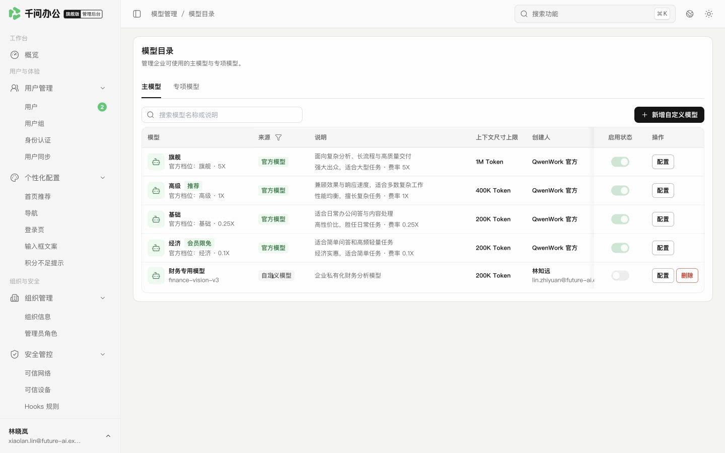 QwenWork 产品界面