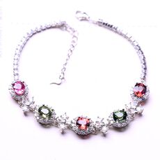 Украшения на руку 7.978克 天然碧玺手链镶嵌多色女款手饰带鉴定证书